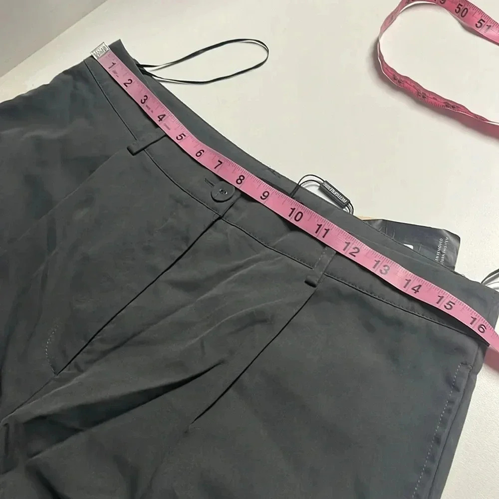 NWT pants Pretty Little Thing charcoal pants size 10 US wide leg? front pockets - Picture 3 of 10